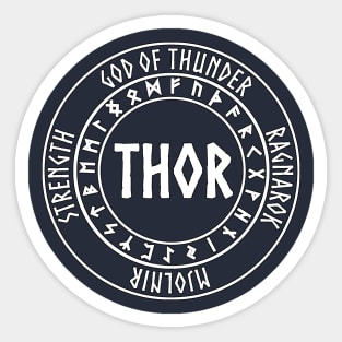 Thor Norse God with Runes God of Thunder Sticker